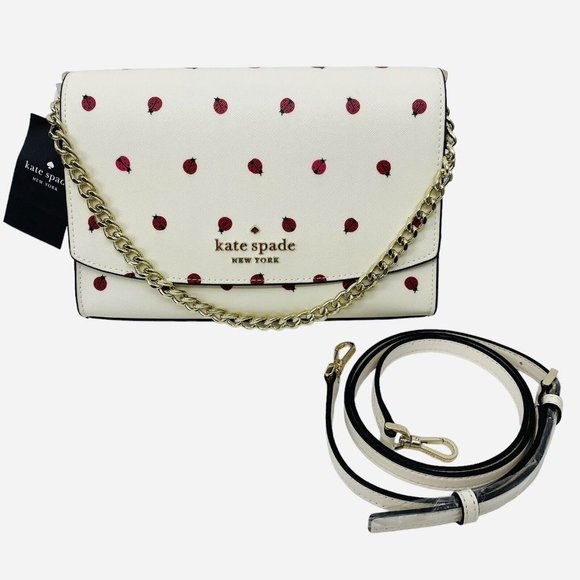 Kate Spade New York Carson Dottie Ladybug Convertible Shoulder Crossbody Purse - Picture 2 of 7